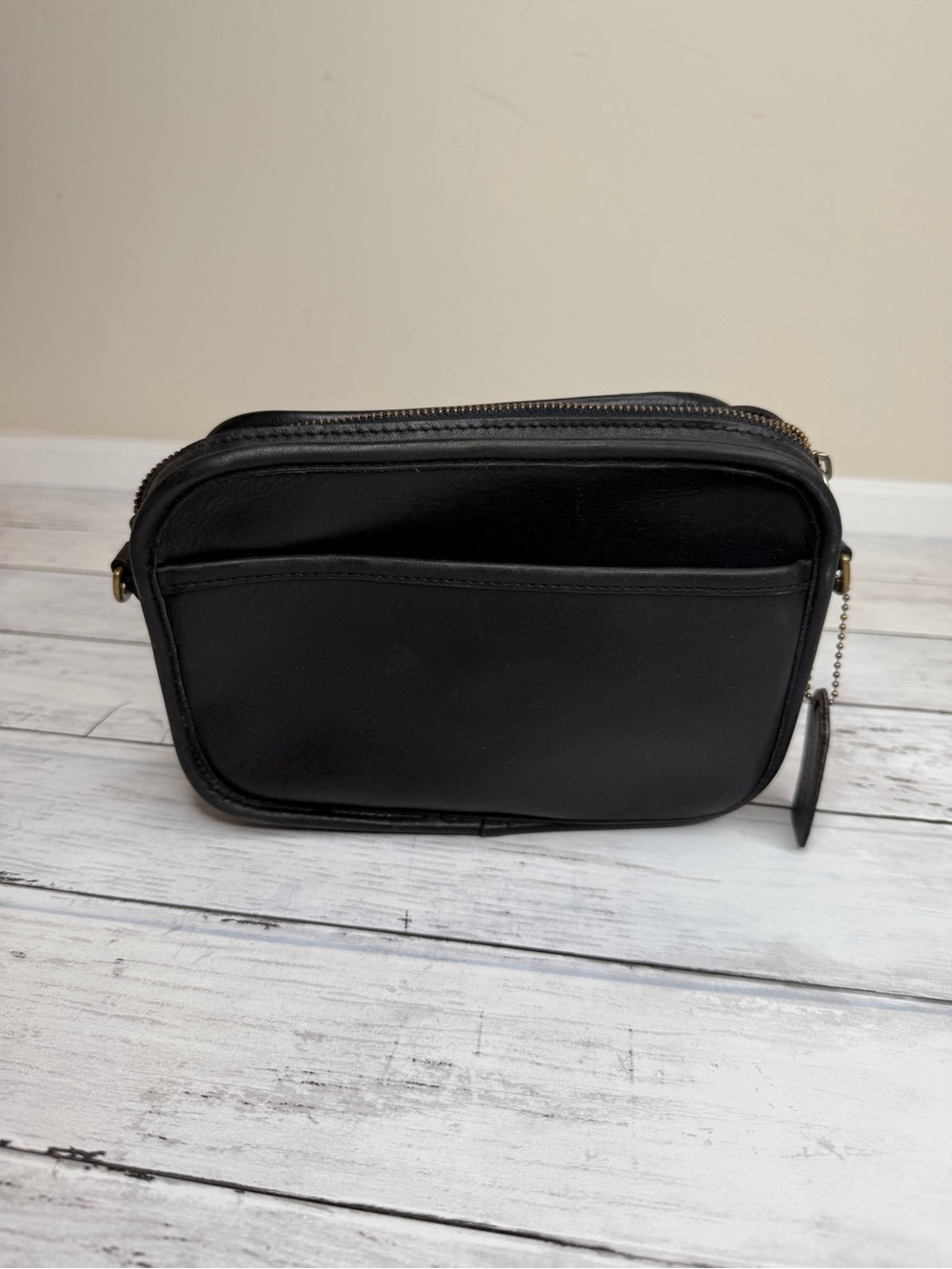 Vintage Coach black leather Carnival bag 9925